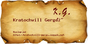 Kratochvill Gergő névjegykártya